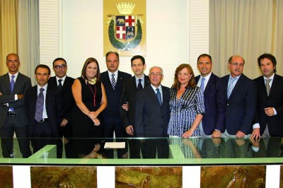 Da sinistra Favara, Di Mauro, Fisichella, Pardo, Castiglione, Razza, Pagano, Ganci, Licciardello, Nicodemo, Ciancitto