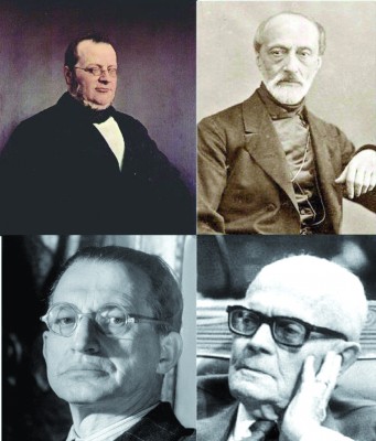 Camillo Cavour, Giuseppe Mazzini,  Alcide De Gasperi e Sandro Pertini