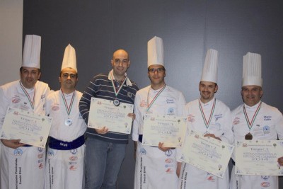 I cuochi etnei vincitori agli Assoluti d'Italia con lo chef Seby Sorbello